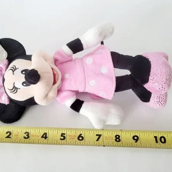 Minnie Mouse DISNEY 10" Plush Stuffed Animal Pink Polka Dot Bling - Picture 5 of 9